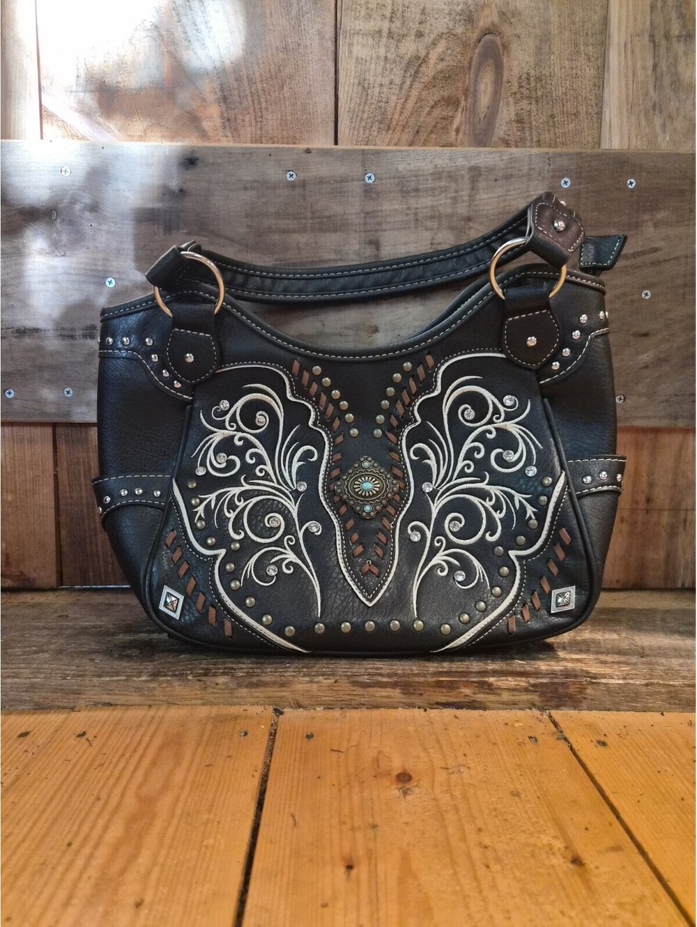 Rustic Couture Shoulderbag Western Style Black